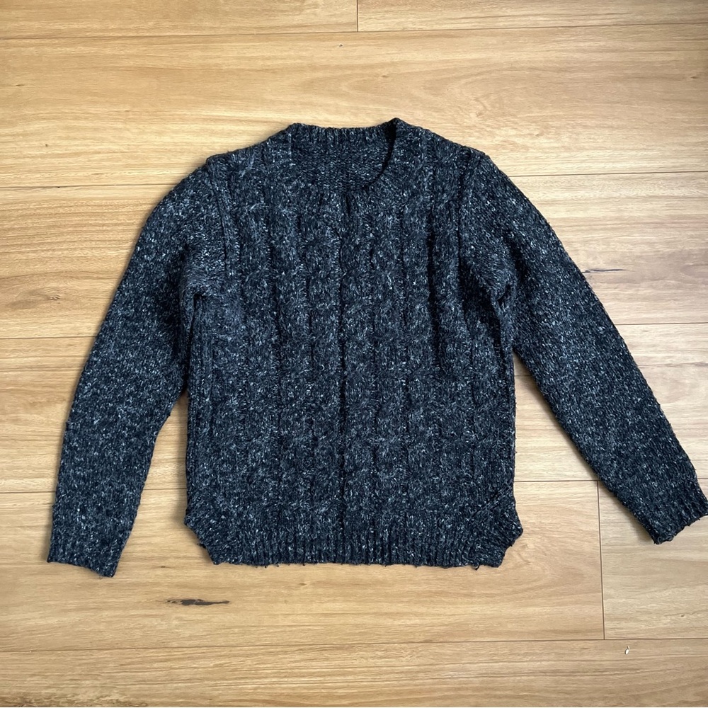 Charcoal Cable Knit Sweater